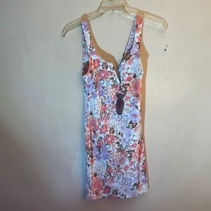 Haute monde floral peach dress size S